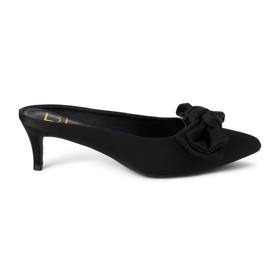 Bow Heeled Mule - Black