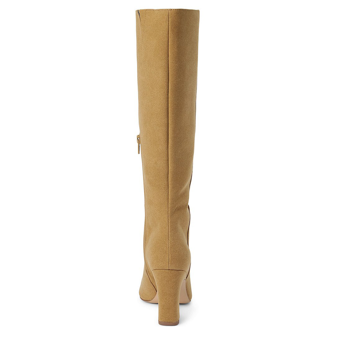 Willow Pointed Tall Boots - Natural