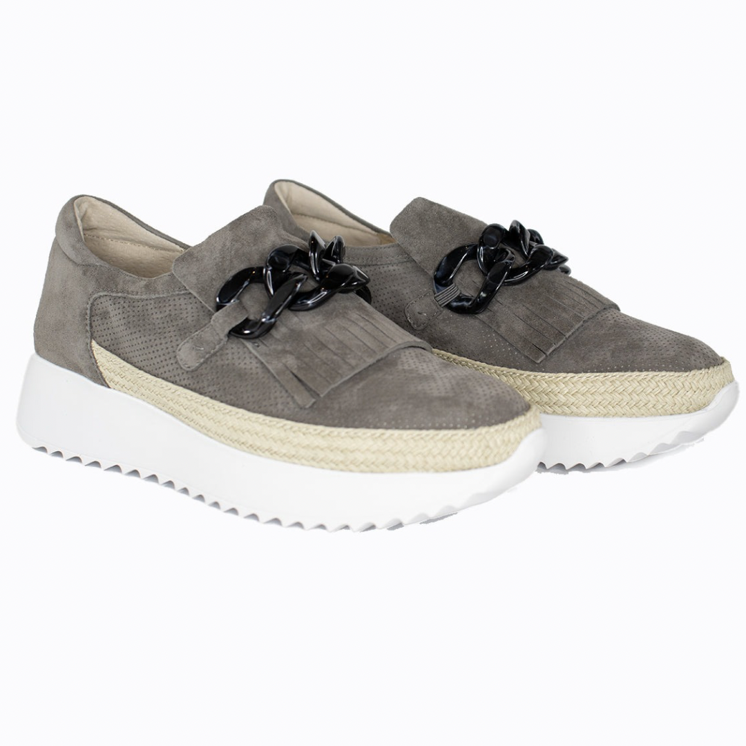 Qerene Platform Sneaker - Mouse Suede