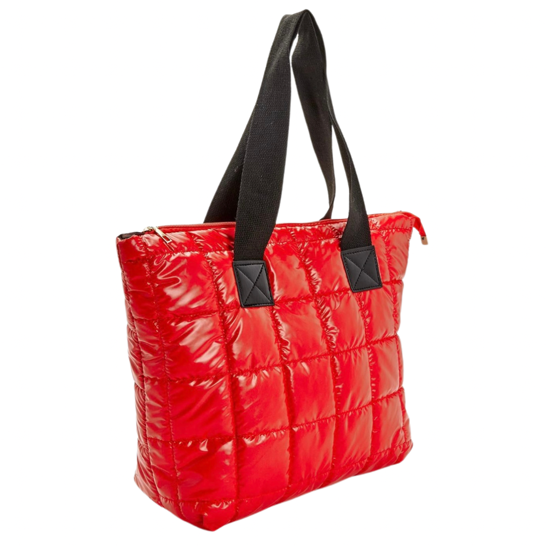 Metallic Puffer Tote