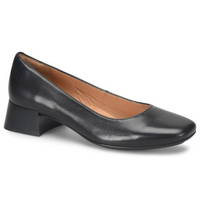 Lillian Block Heel Pump - Black Leather