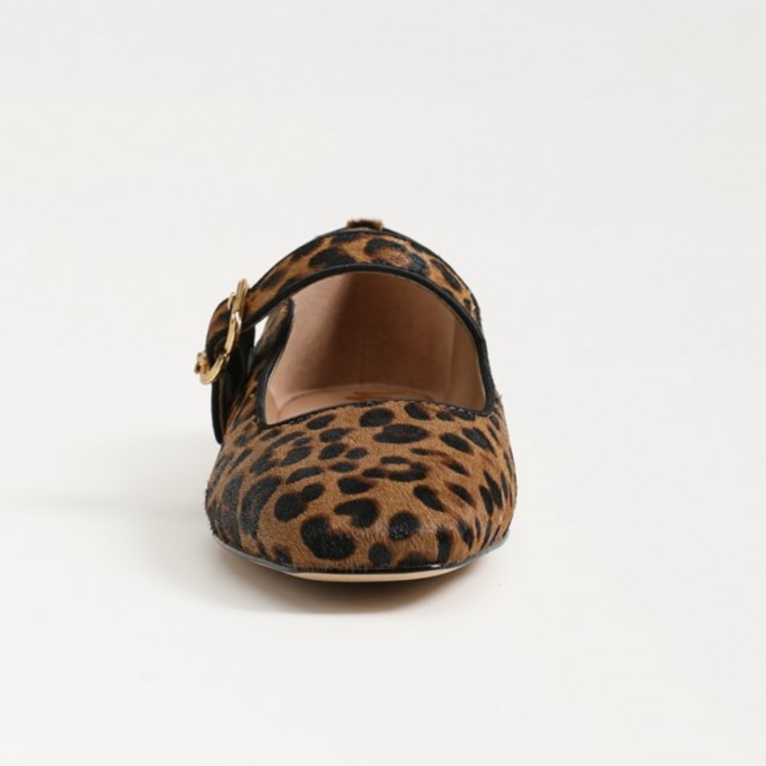 Michaela Mary Jane Flat - Leopard Calf Hair