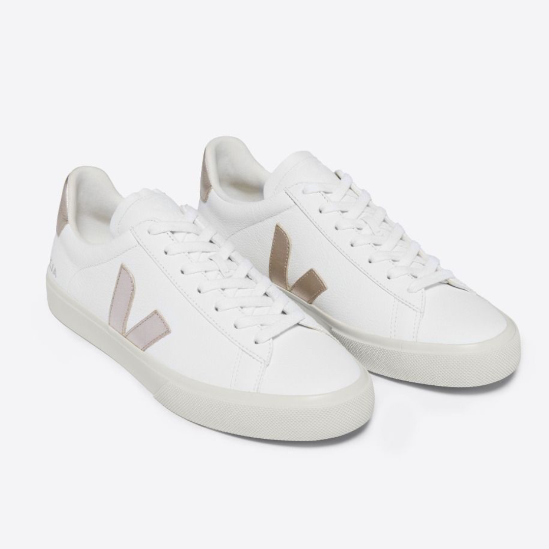 Veja Campo Leather Sneakers - White Platine