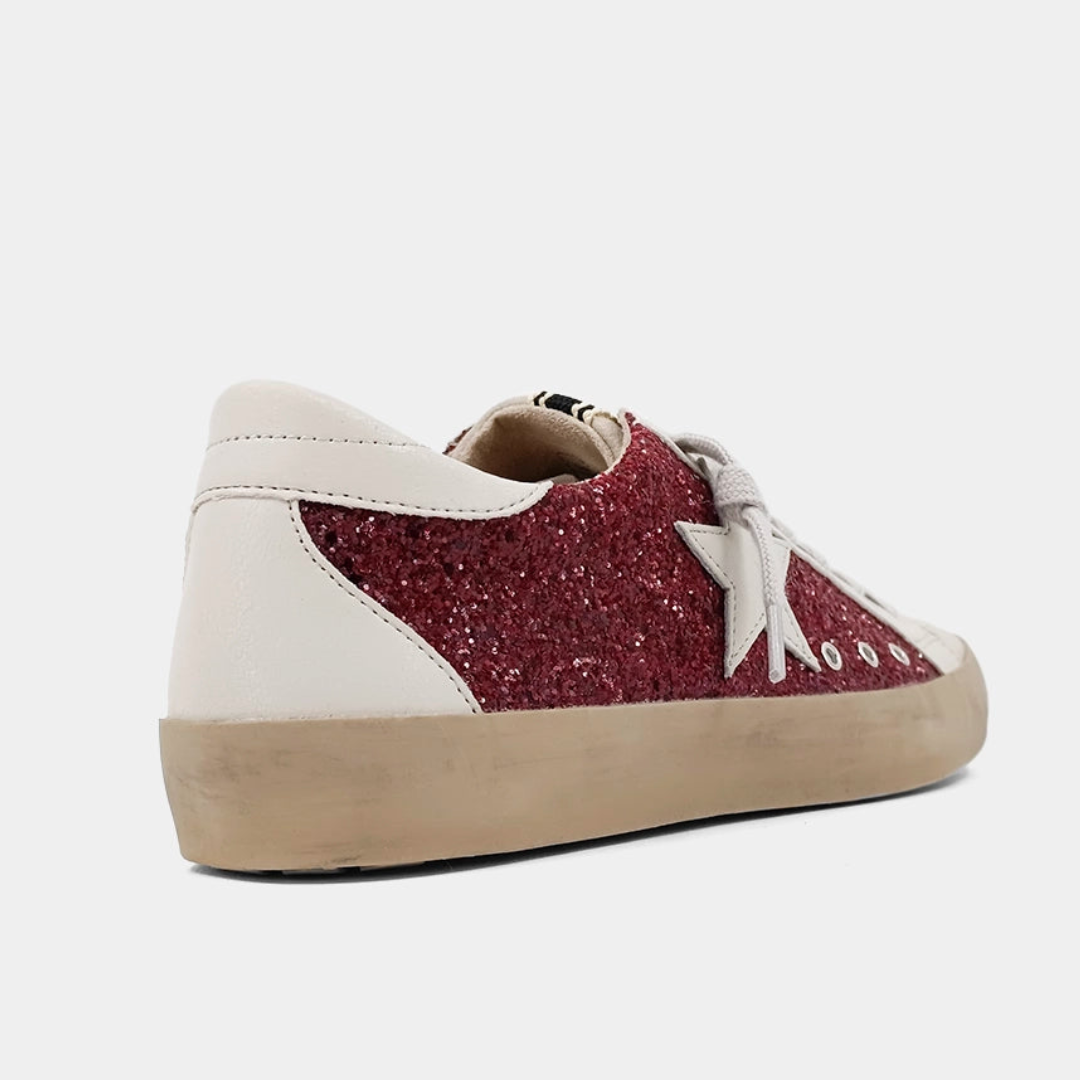 Paula Sneakers - Burgundy Glitter