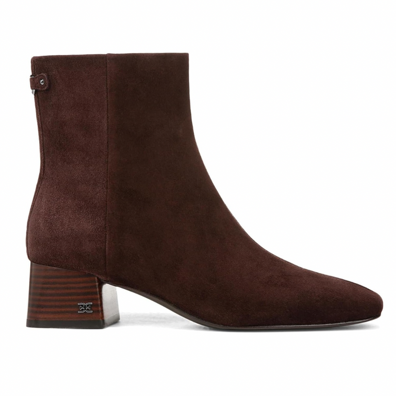 Paige Ankle Bootie - Dark Brown Suede