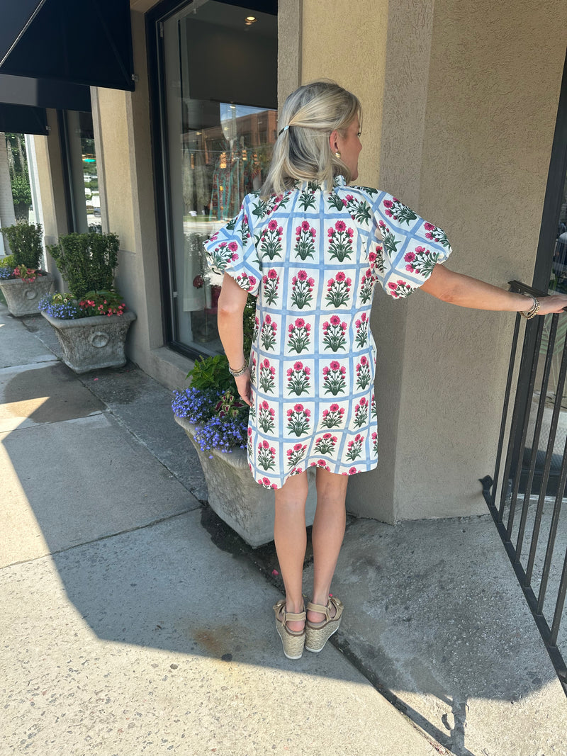 Floral Grid Dress