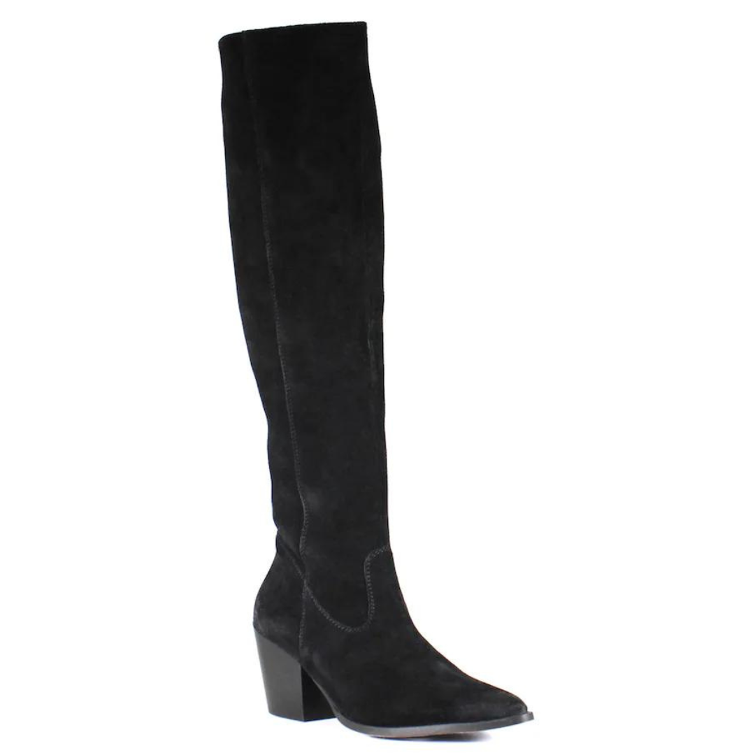 Cinna Full Tall Boot - Black Suede