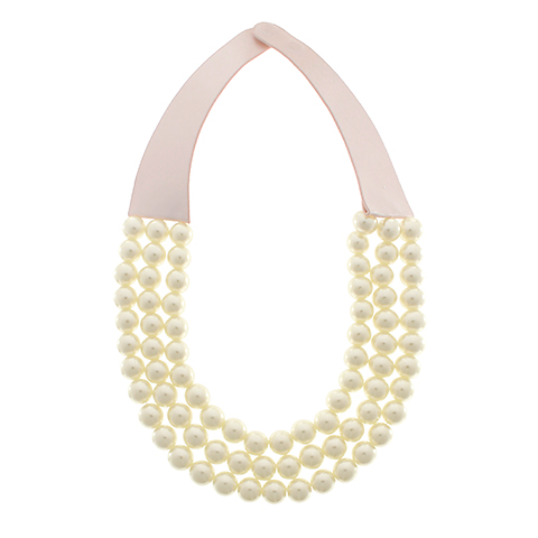 3 Row Pearl Beaded Necklace