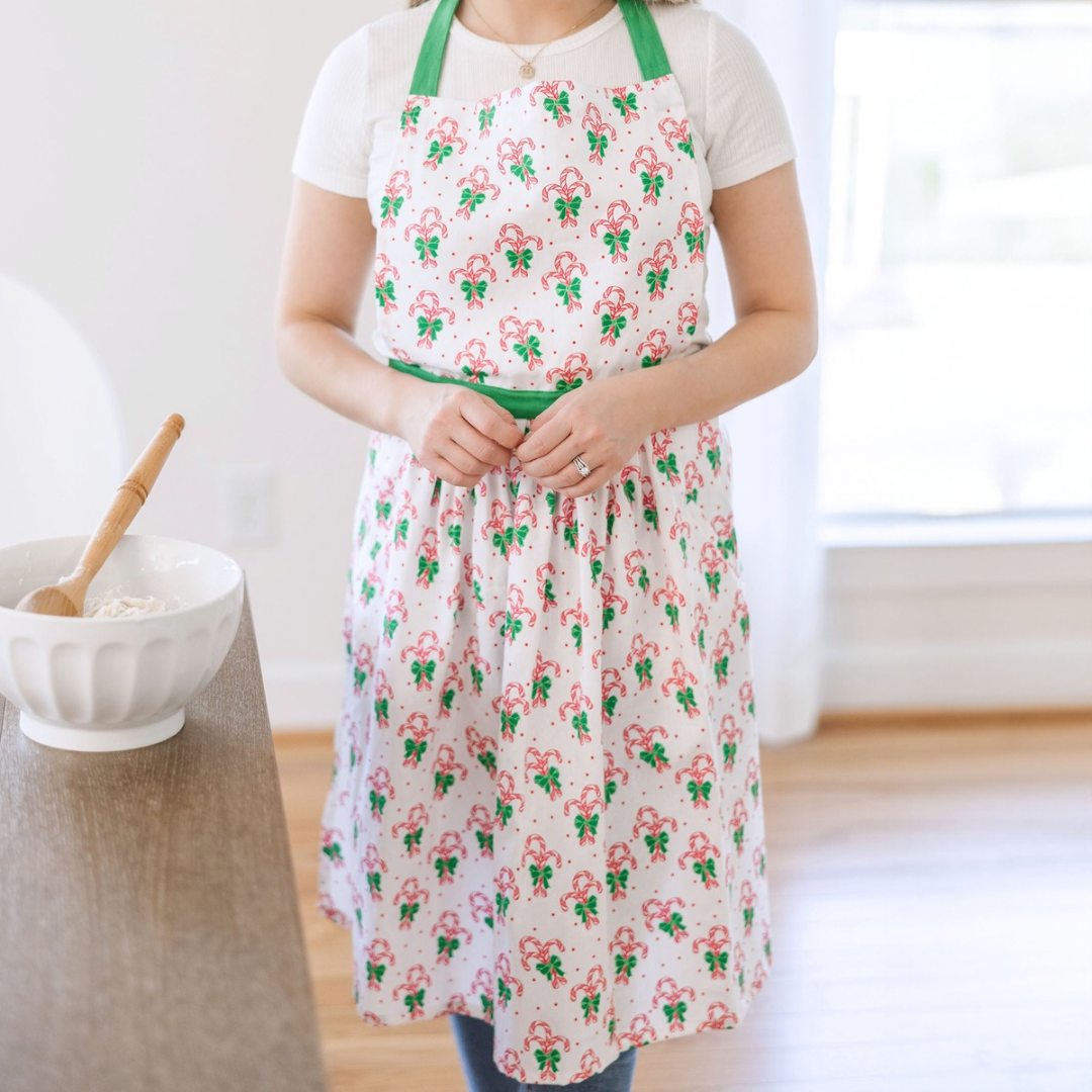 One Size Holiday Apron - Candy Cane