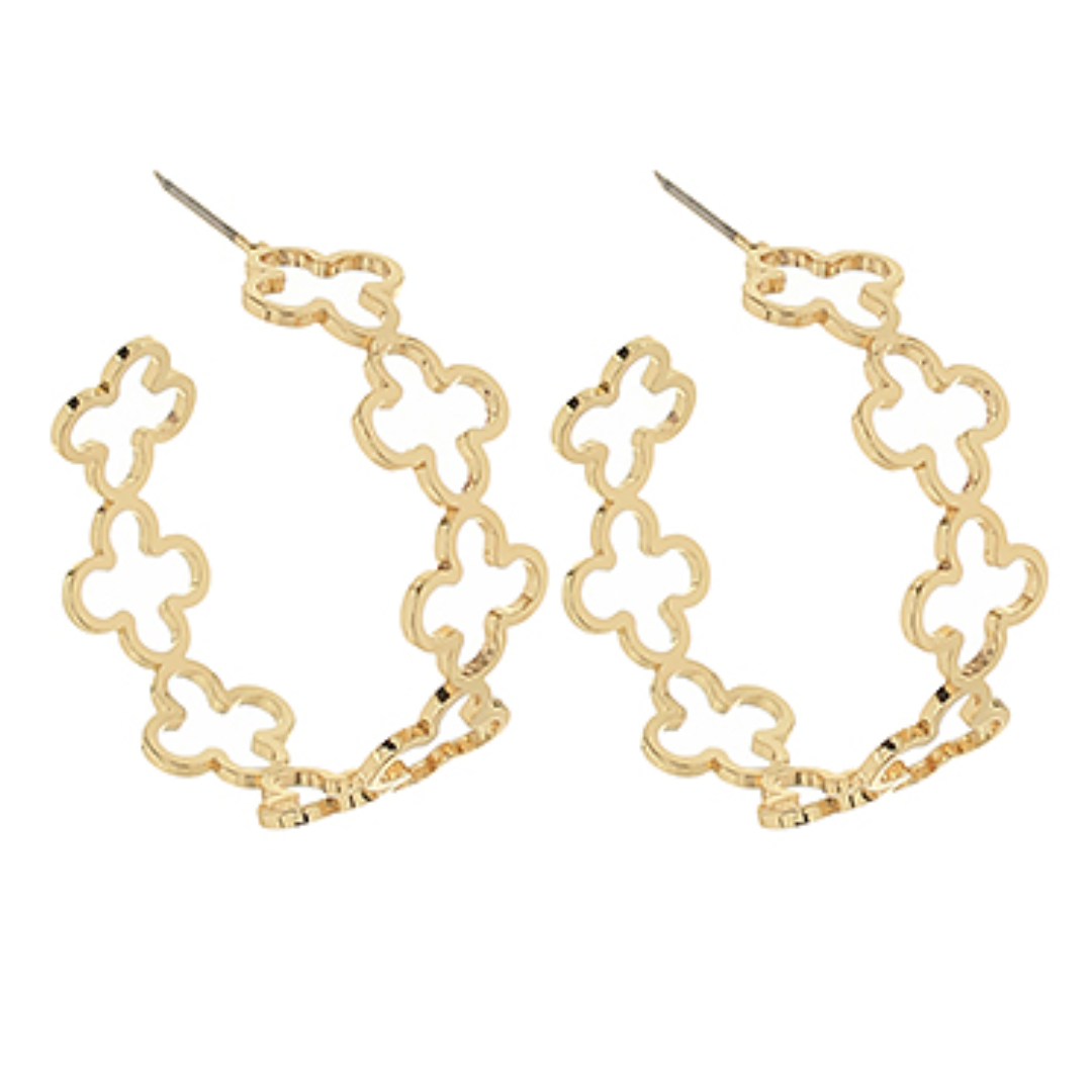 Open Clover Hoop Earrings