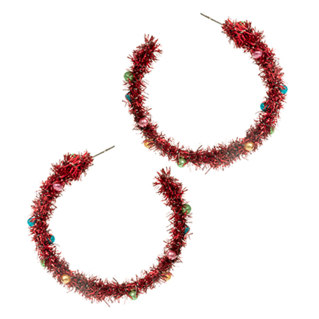 Tinsel Hoop Earrings