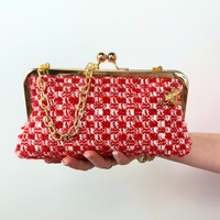 Vintage Fabric Clutch w/ Bee Brooch