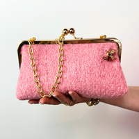 Vintage Fabric Clutch w/ Bee Brooch