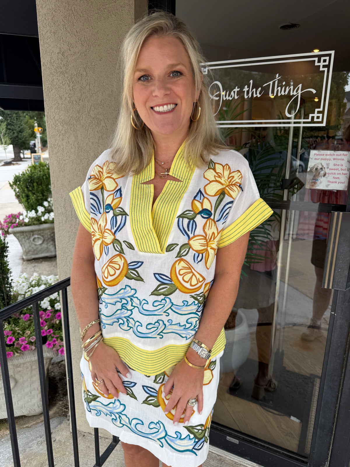 Embroidered Lemon Grove Skirt Set