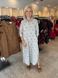 Sara Dress- Brown Medallion