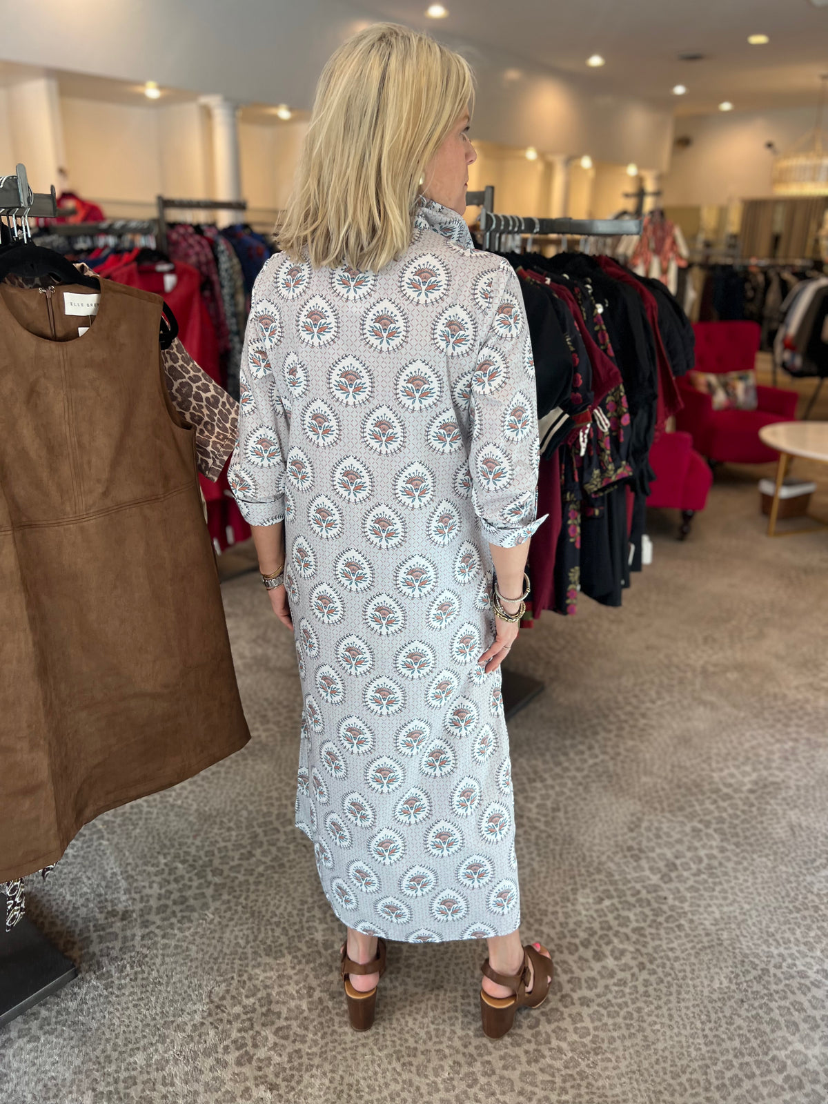 Sara Dress- Brown Medallion