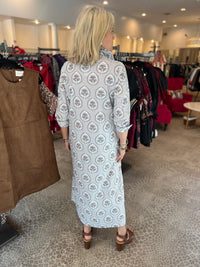 Sara Dress- Brown Medallion