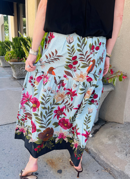 Ada Midi Skirt- Opal Mosaic