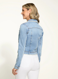 Crochet Stitch Denim Jacket - Light Medium