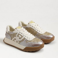 Langley Lace Up Sneakers - Gold Basketweave