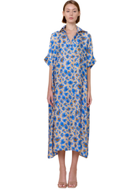 Tania Midi Dress - Cerulean Abstract