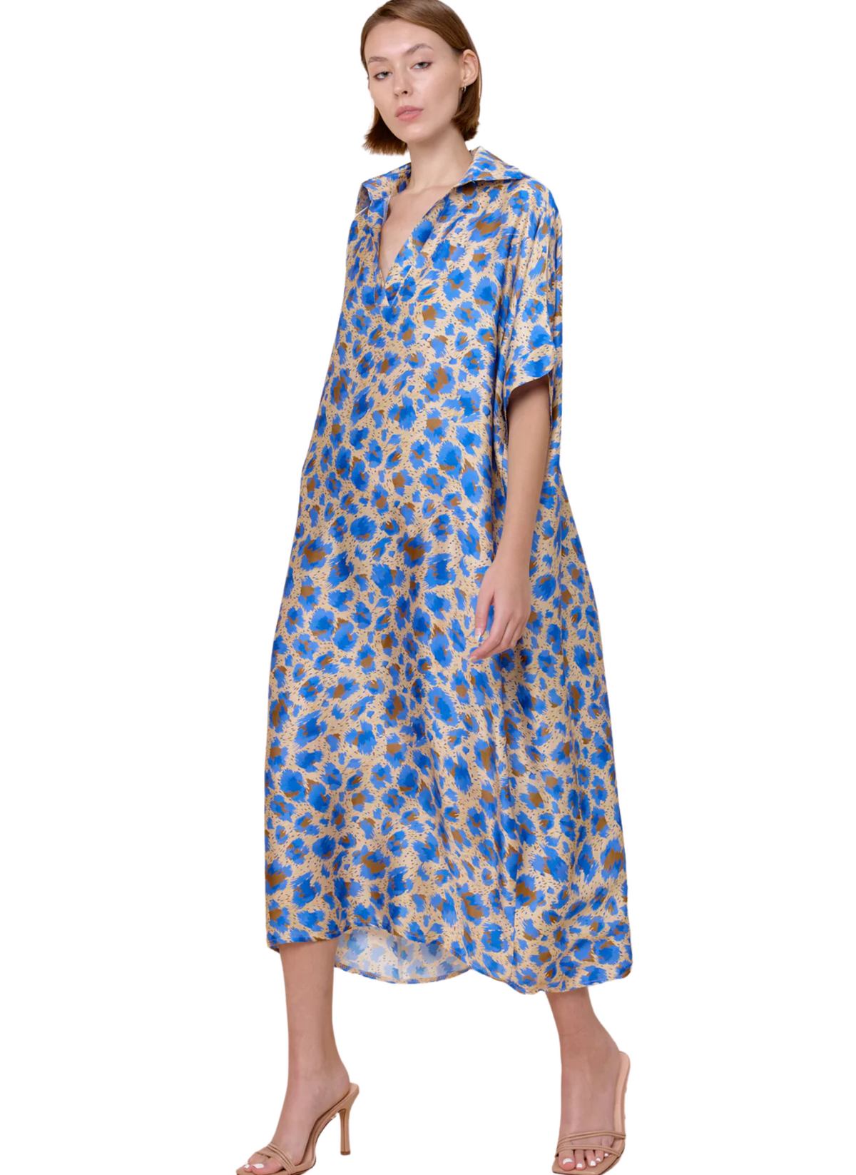 Tania Midi Dress - Cerulean Abstract