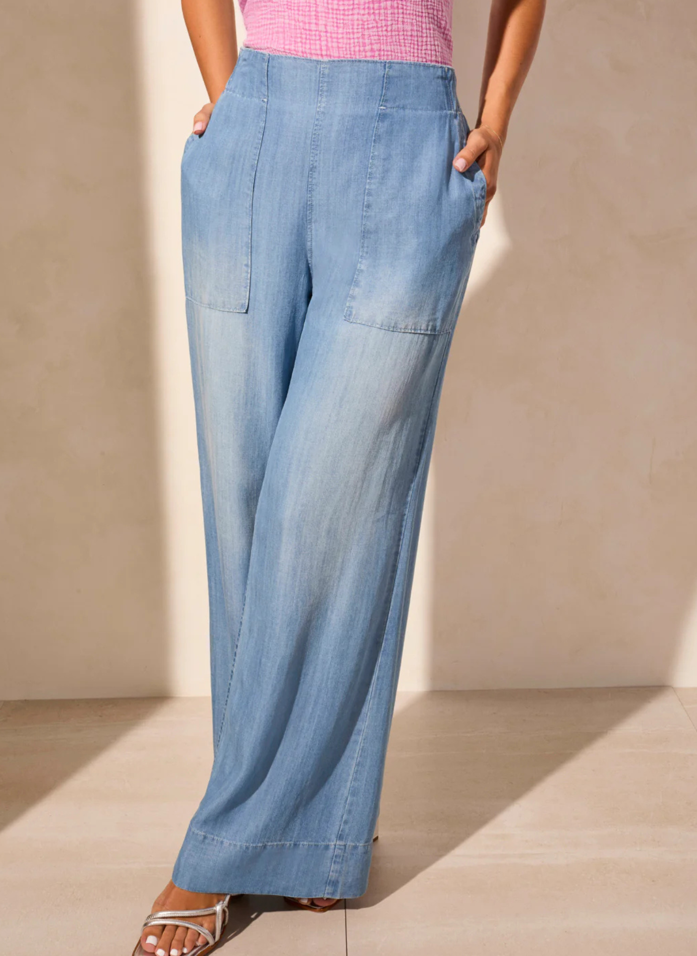 【BAON】Tiucco Tencel Washing Wide Denim Pants Dark-Wash-Tencel-Denim-High-