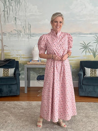 Garden Grid Maxi Dress