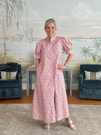 Garden Grid Maxi Dress