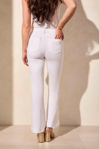 Audrey Pull-On Flare Jeans - White