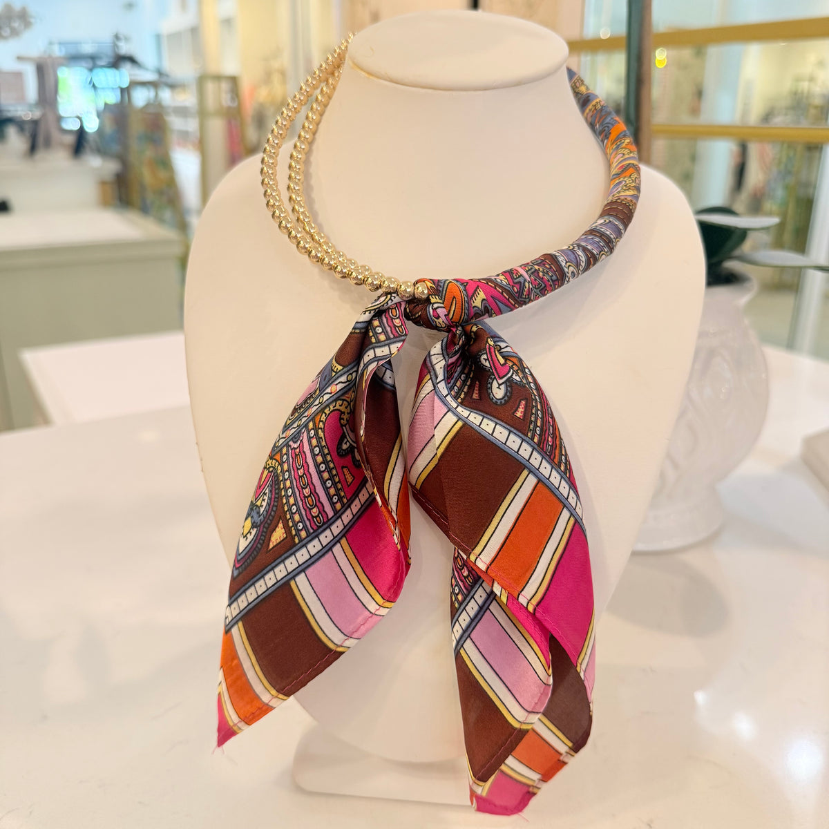 Beaded Collar Scarf Necklace