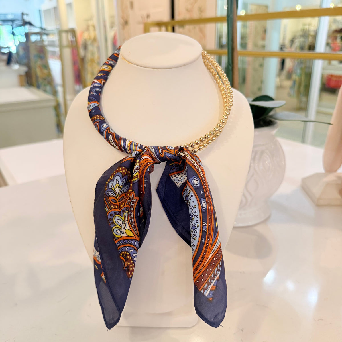 Beaded Collar Scarf Necklace