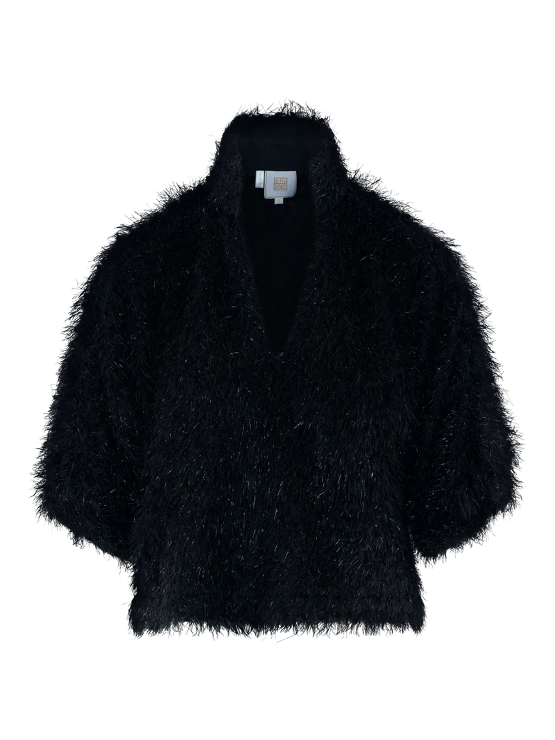 Estelle Feather Top - Black Tie