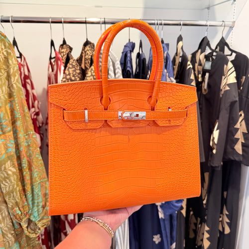 Large Croc Kelly Bag