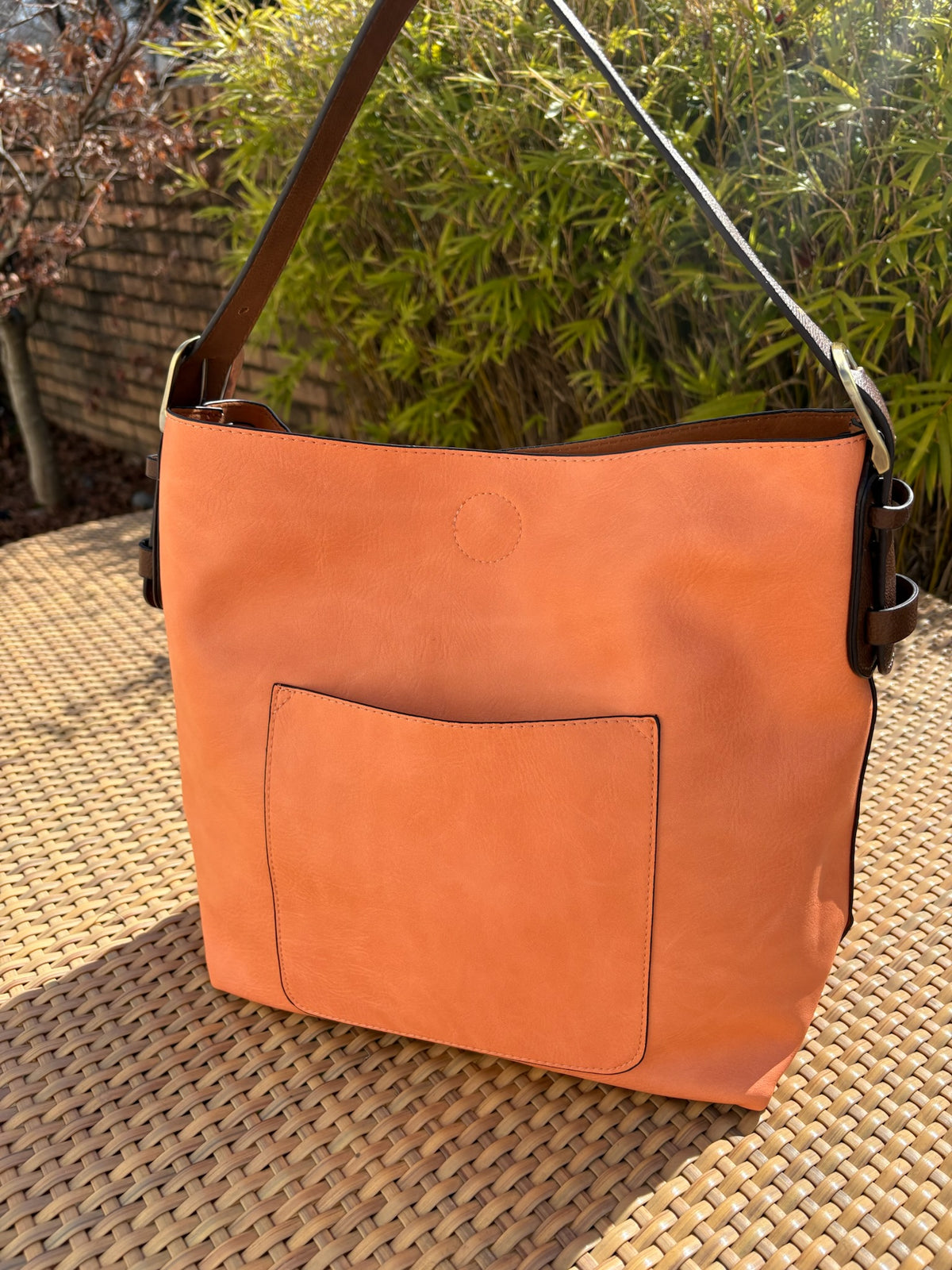 Classic Hobo Handbag with Coffee Handle