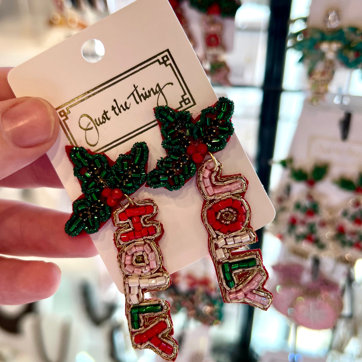 Holly Jolly Beaded Earrings