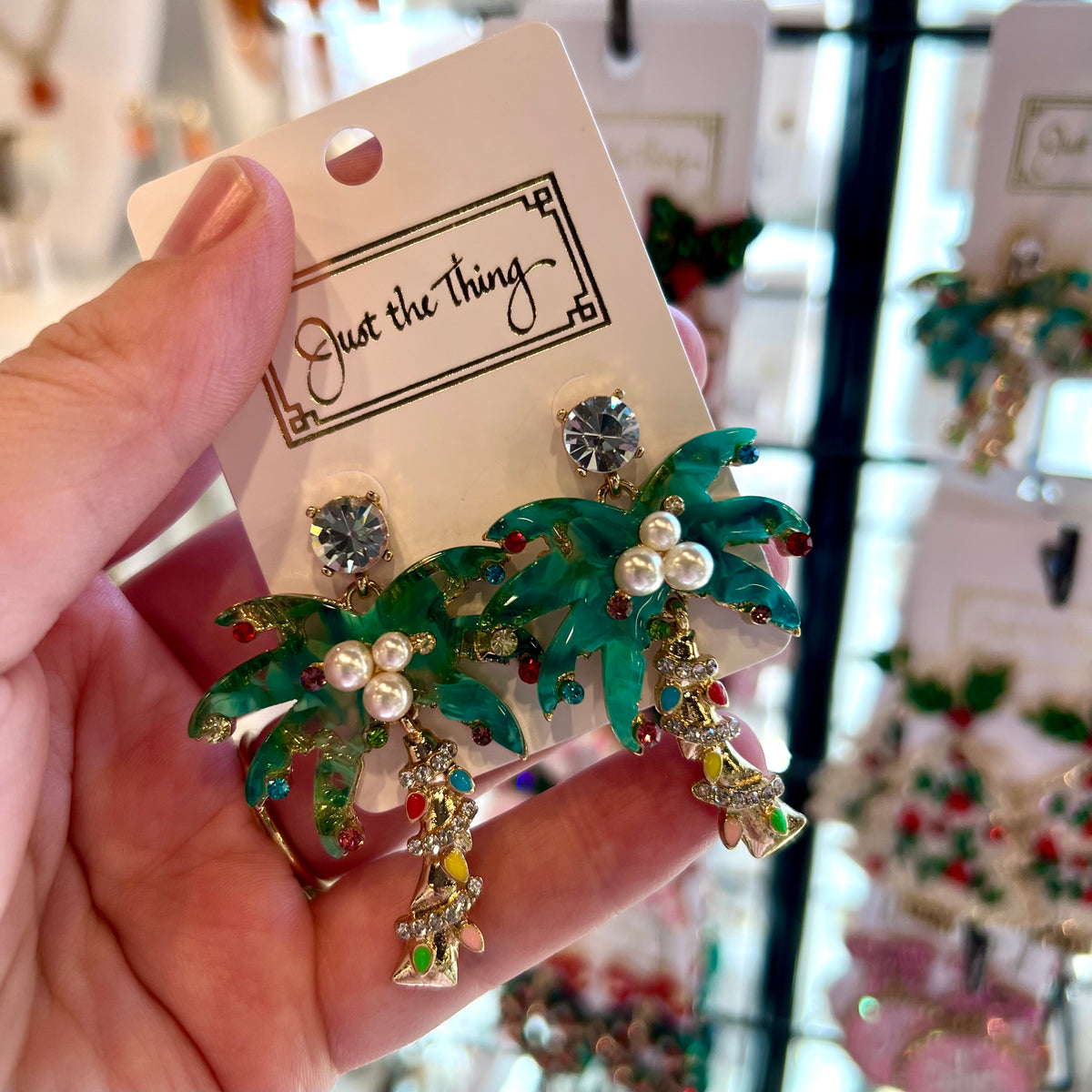 Xmas Palm Tree Earrings