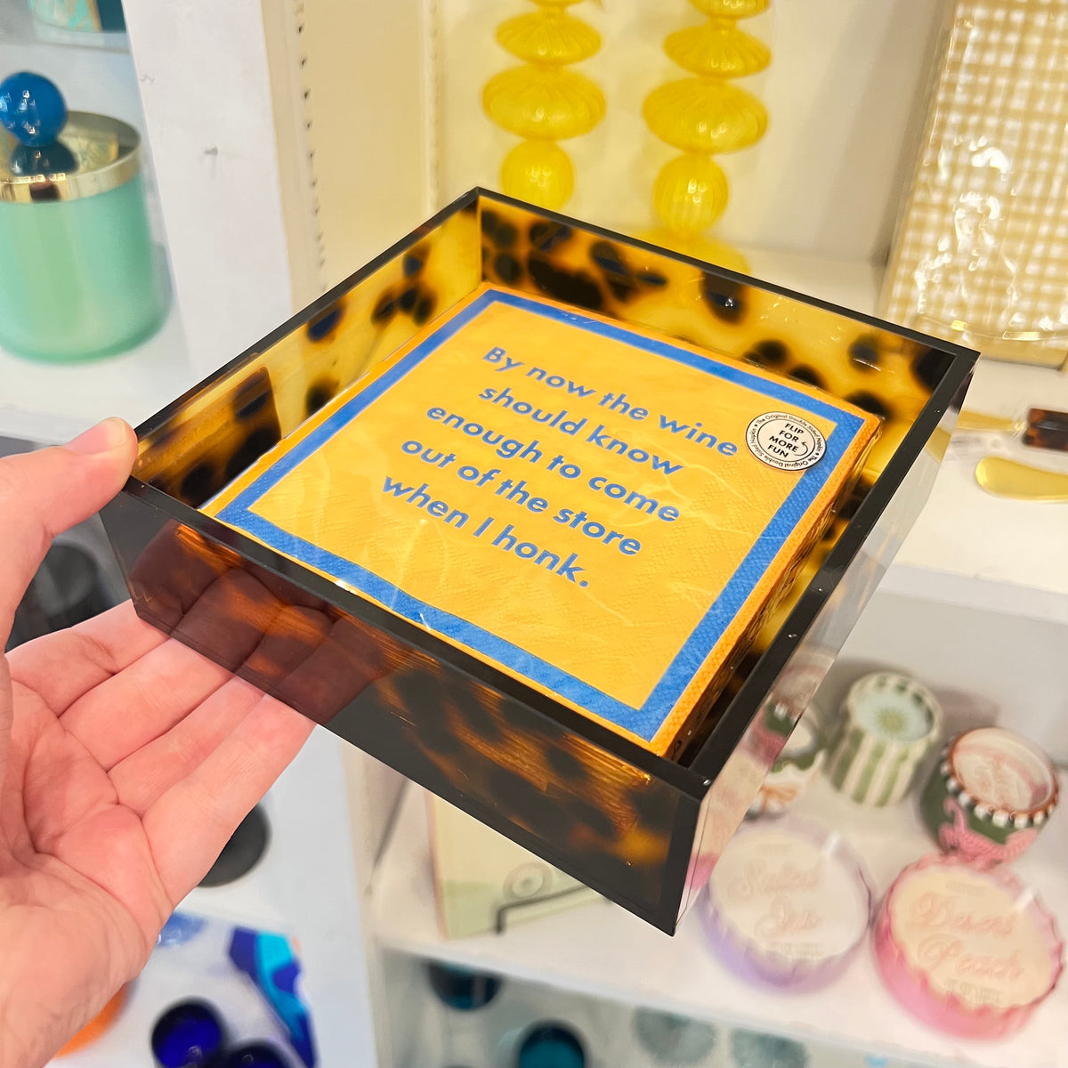 Acrylic Tortoise Cocktail Napkin Holder