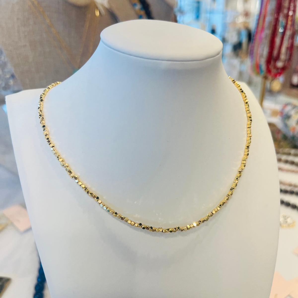 Small Box Bead Accent Necklace