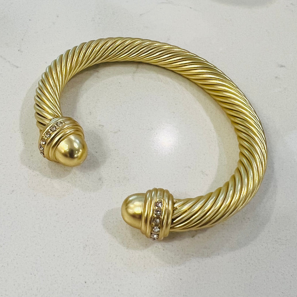 Crystal & Cable Cuff Bracelet