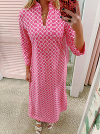 Katie Dress - Circle Geo Peony