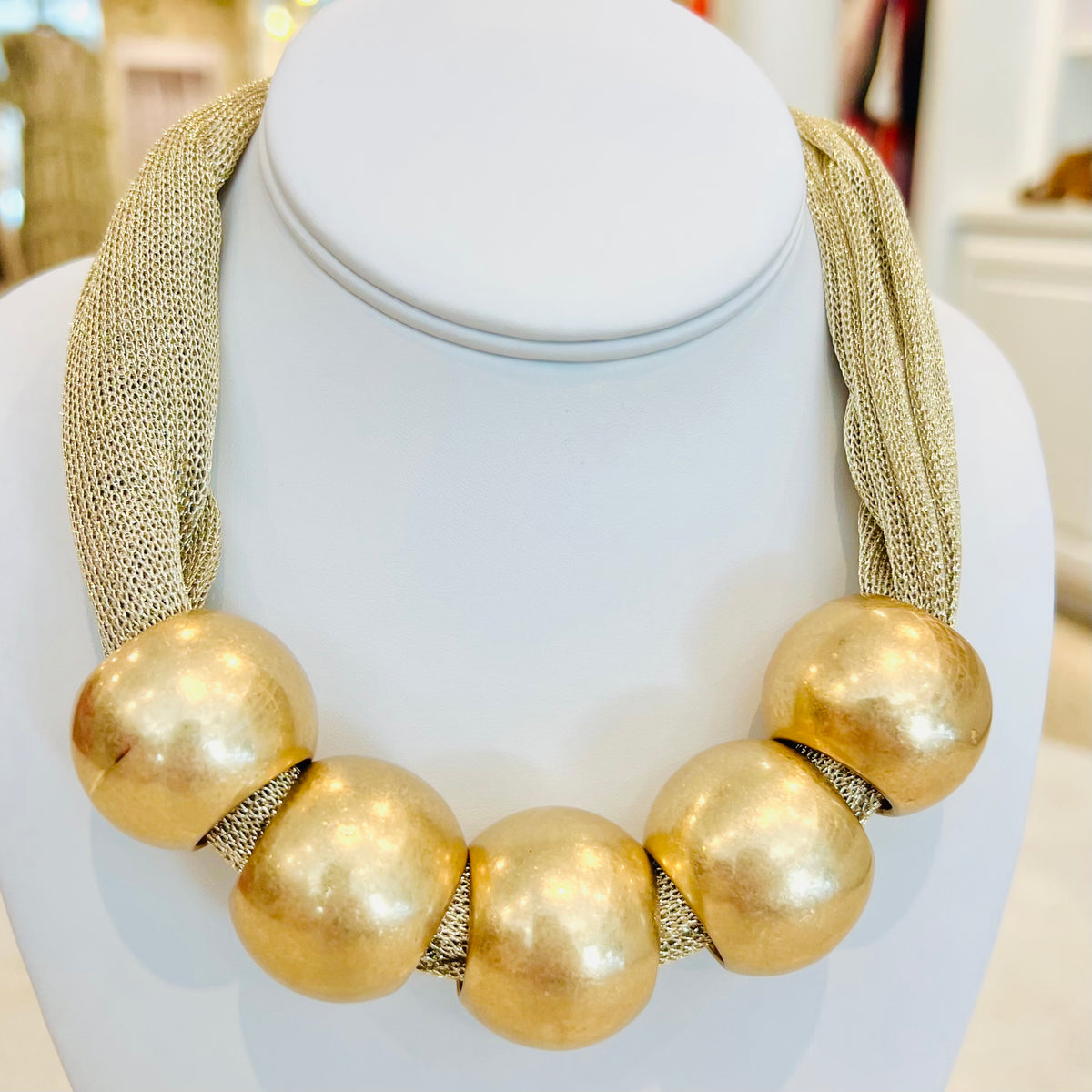 Kaylee Bead Mesh Necklace