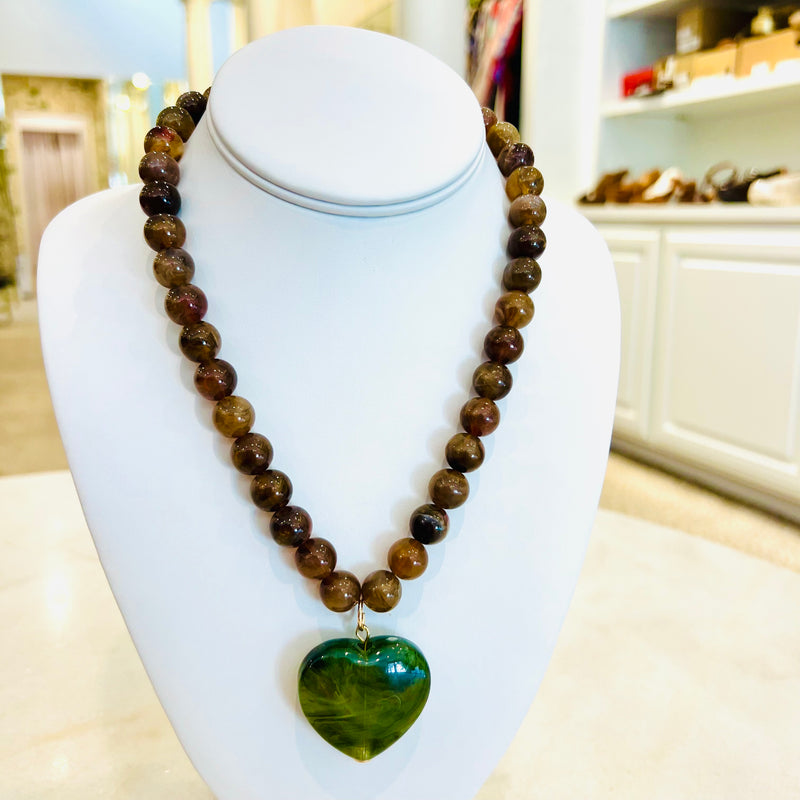 Colby Marble Heart Pendant Necklace