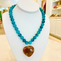Colby Marble Heart Pendant Necklace