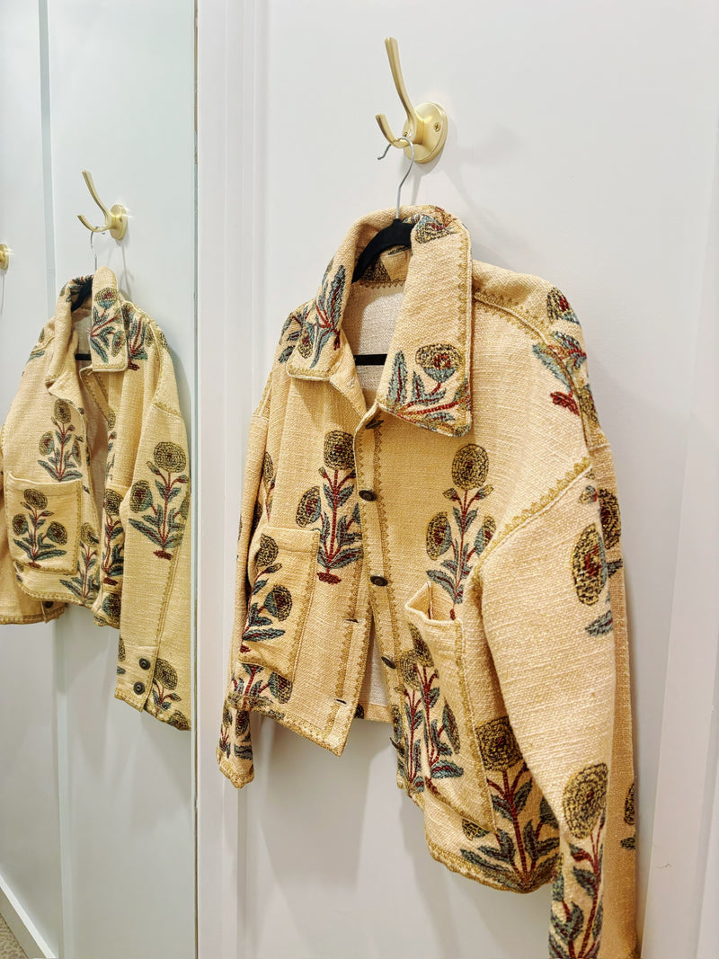 Lurex Block Print Jacket