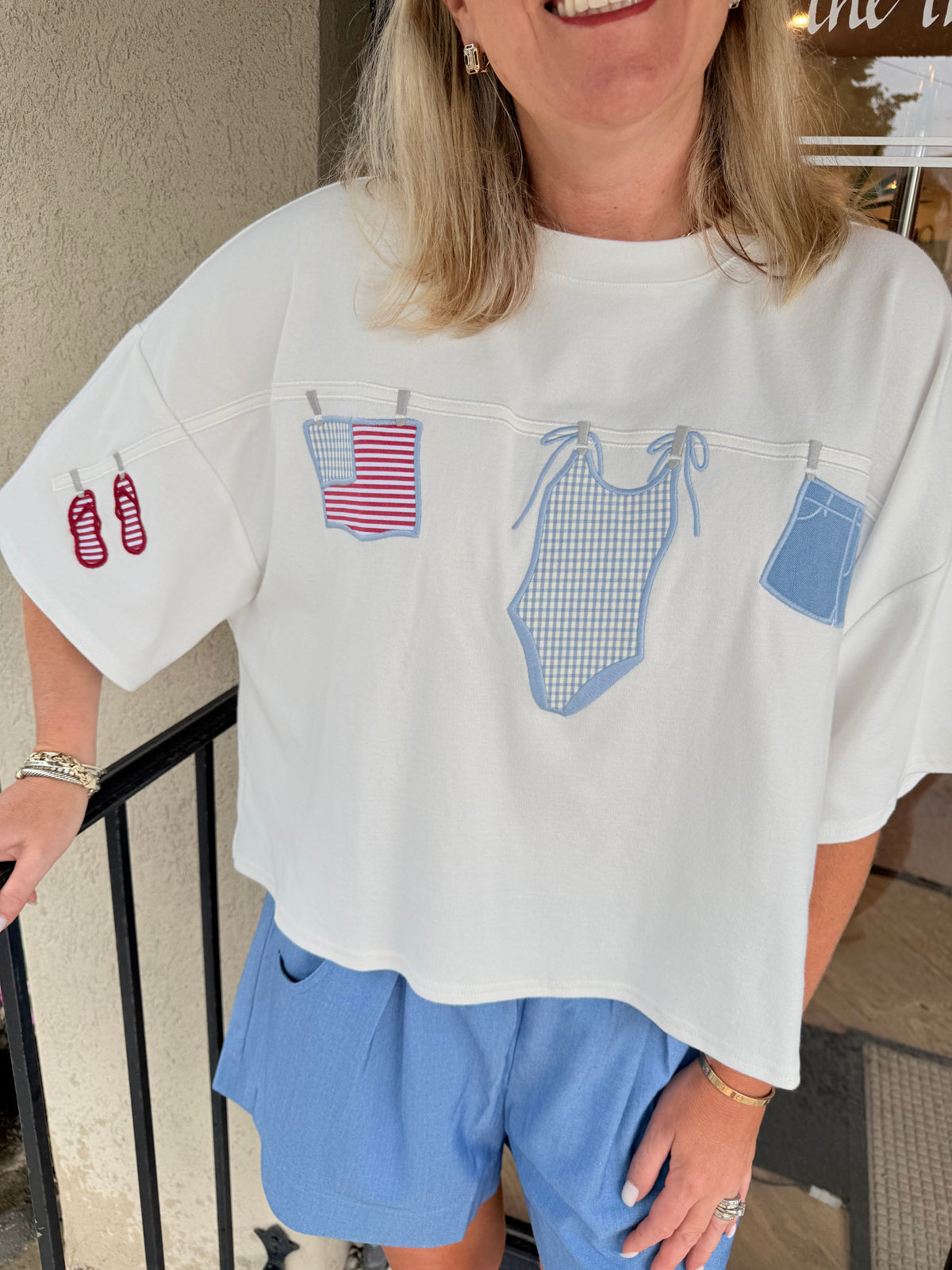On The Line Short Sleeve Sweatshirt