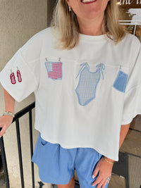 On The Line Short Sleeve Sweatshirt