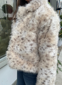 Animal Pattern Faux Fur Coat