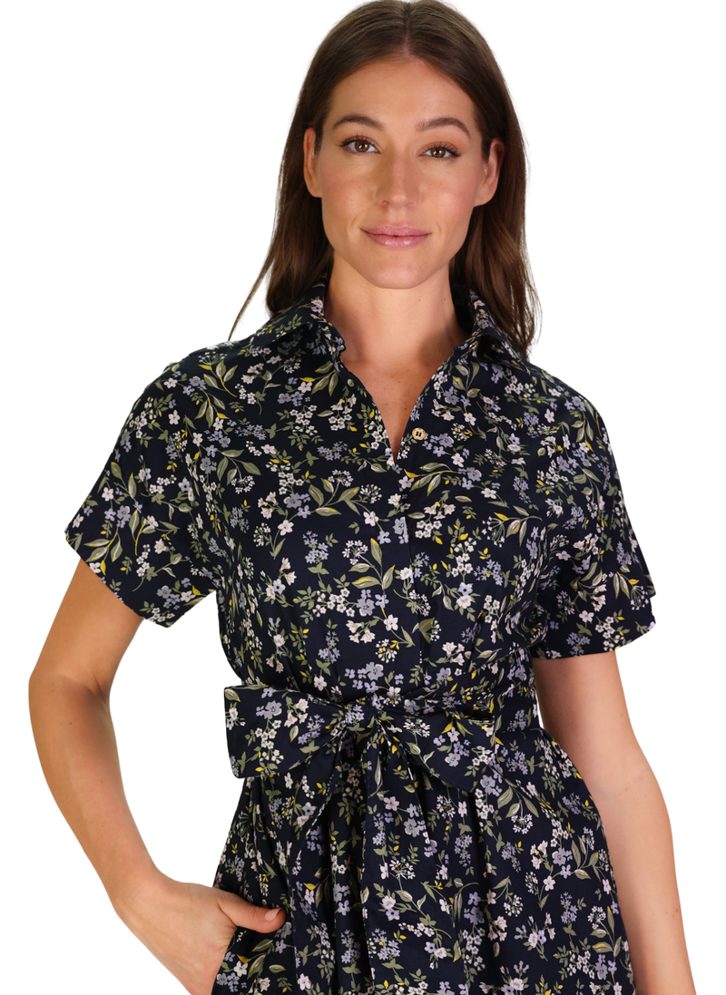 Callahan Dress - Navy Floral