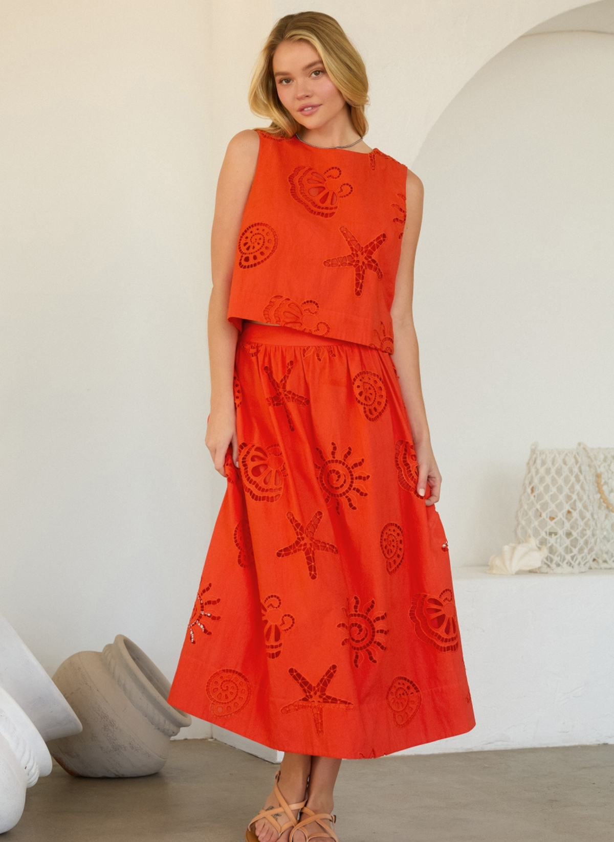 By The Sea Midi Skirt Set
